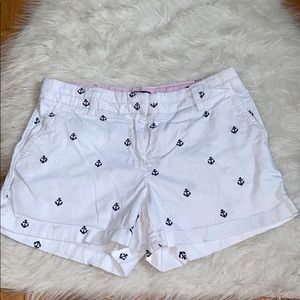 British Khaki White Anchor Shorts